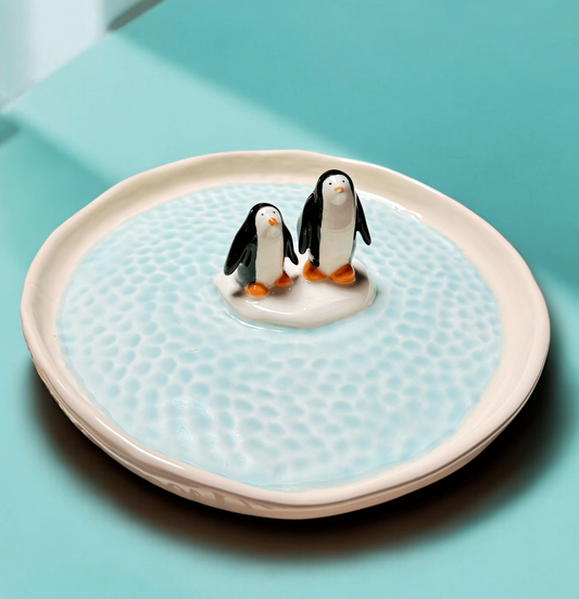Soulmate Penguins Dekoratif Tabak